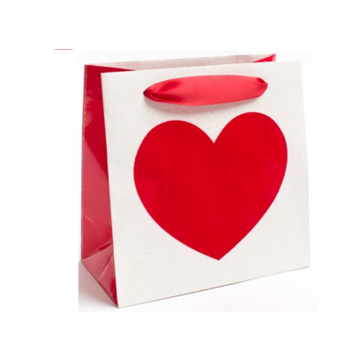 Glitter Heart Valentine's Day Gift Bag